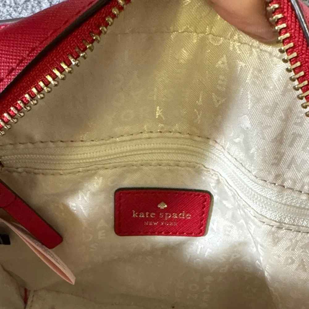 Kate Spade New York‎ Red Saffiano Leather Crossbody Bag Gold Hardware